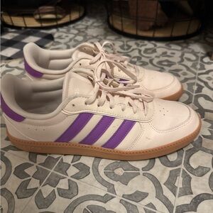 Adidas White and Purple Sneakers